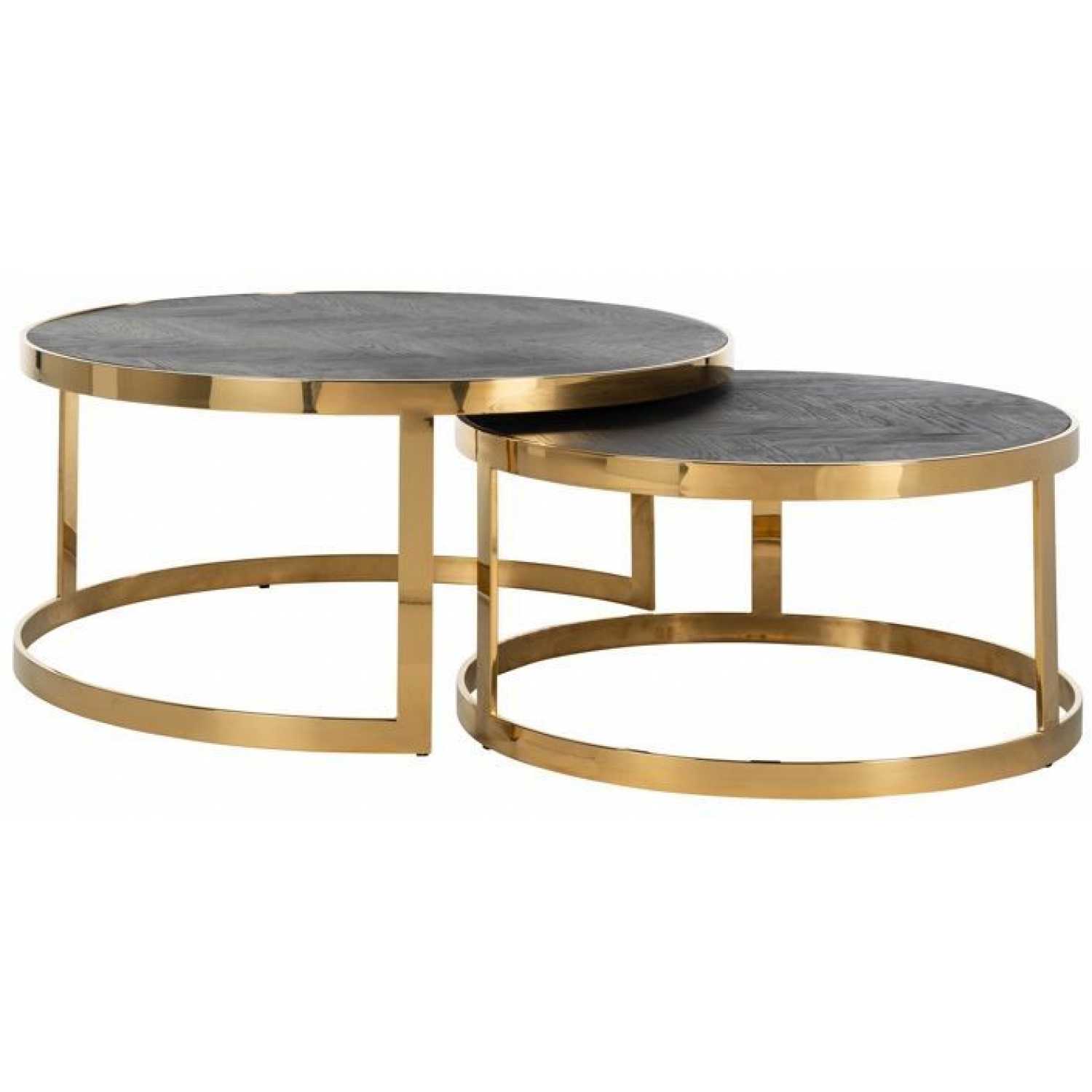 Richmond Interiors Blackbone Coffee Tables - Set of 2 - Gold